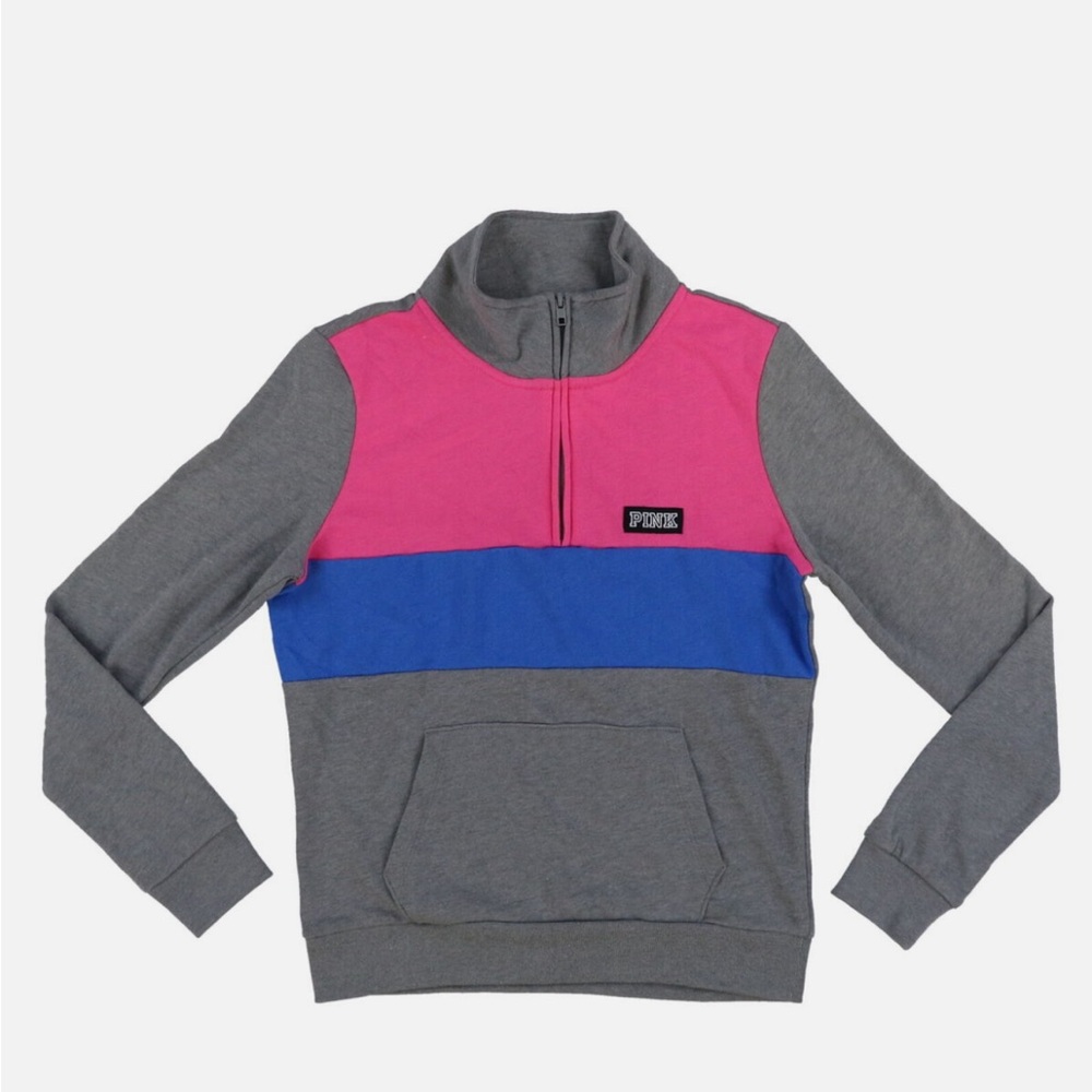PINK Victoria's Secret Colorblock 1/4 Zip